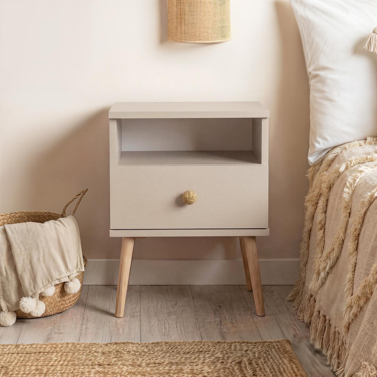 NACHTSCHRANK VALERIO 44/31/56 cm Kaschmir - Kaschmir, Naturmaterialien/Holzwerkstoff (44/55.5/31cm) - Idohome