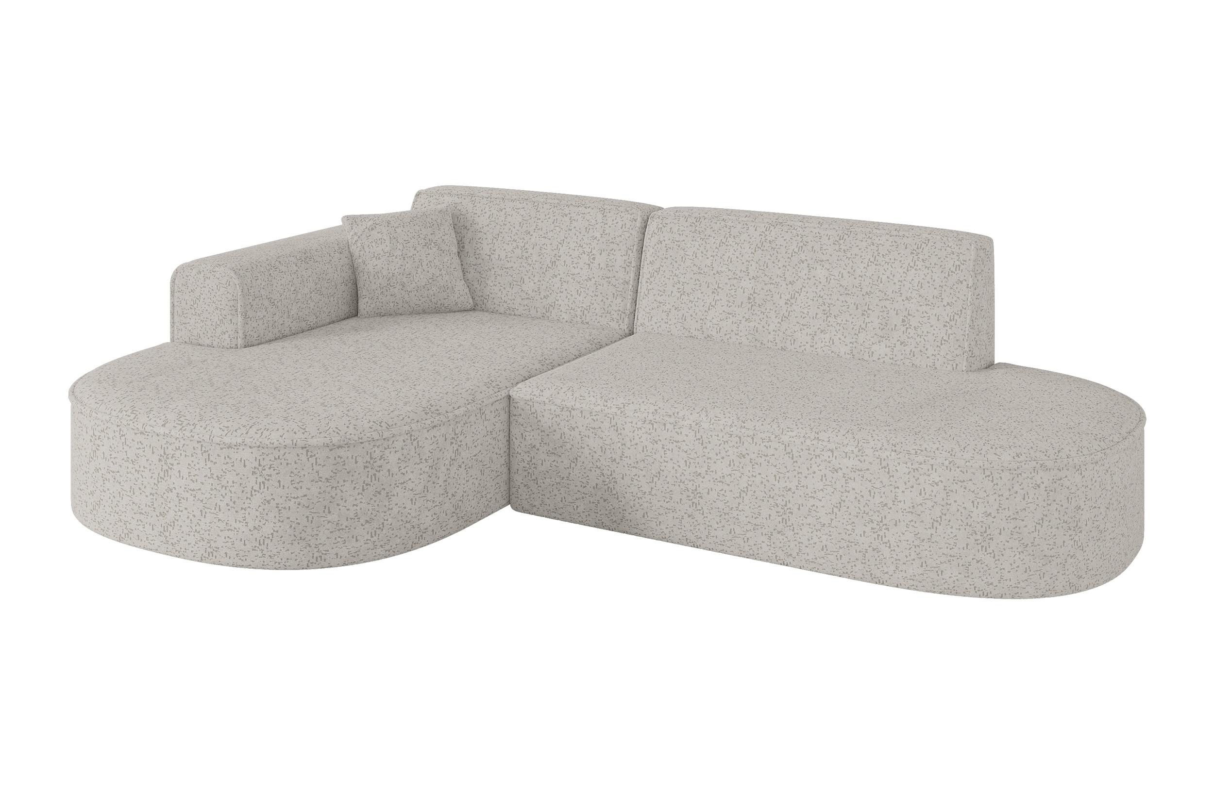 ECKSOFA Ottomane Links MARI-L1 - 243x171x79 cm Hellgrau Tissu - Hellgrau/Schwarz, Holzwerkstoff/Kunststoff (243/171cm) - ALTDECOR