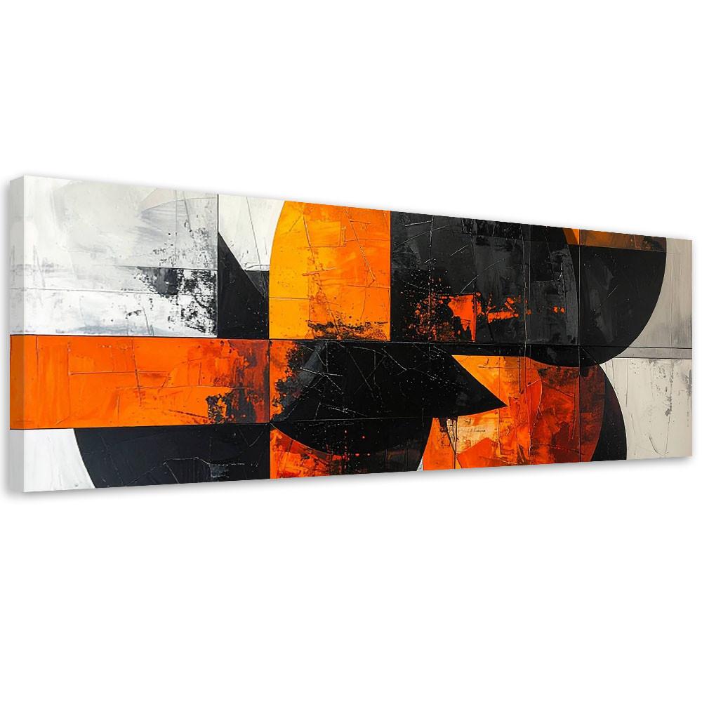 LEINWANDBILD 3D und geometrisch 90x30cm - Orange, Textil (90/30cm) - Feeby