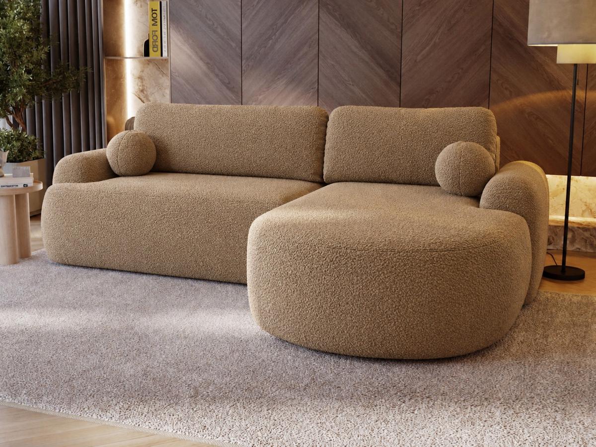 ECKSOFA Aurio Hellbraun Rechts - Hellbraun, Holz/Textil (261/177cm) - Graingold