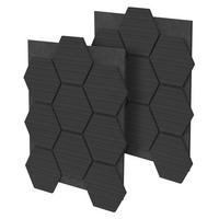 AKUSTIKPANEEL 2er Set Schallschutzplatten Hexagon Schwarz Holzoptik 66x81x2 cm aus Filz - Schwarz, Holzwerkstoff (2.1/81.1/66.6cm) - ML-DESIGN