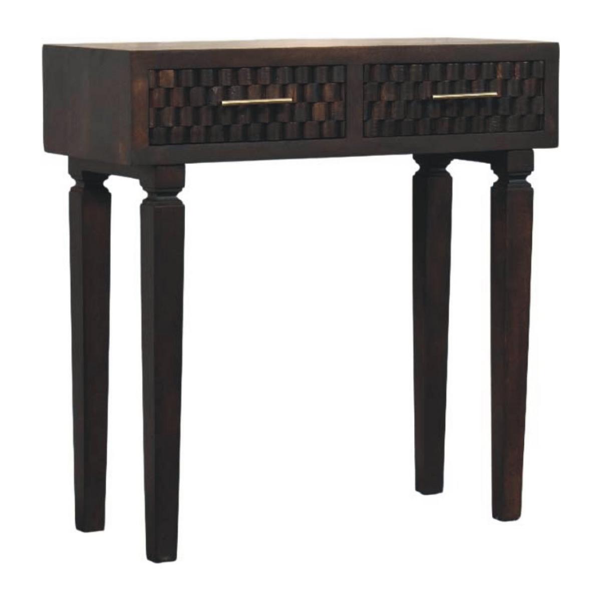KONSOLENTISCH Rich-Velvet-Mocha-Finish, 2 Schubladen, Dunkelbraun - Dunkelbraun, Holz (80/35/82cm) - Artisan Furniture