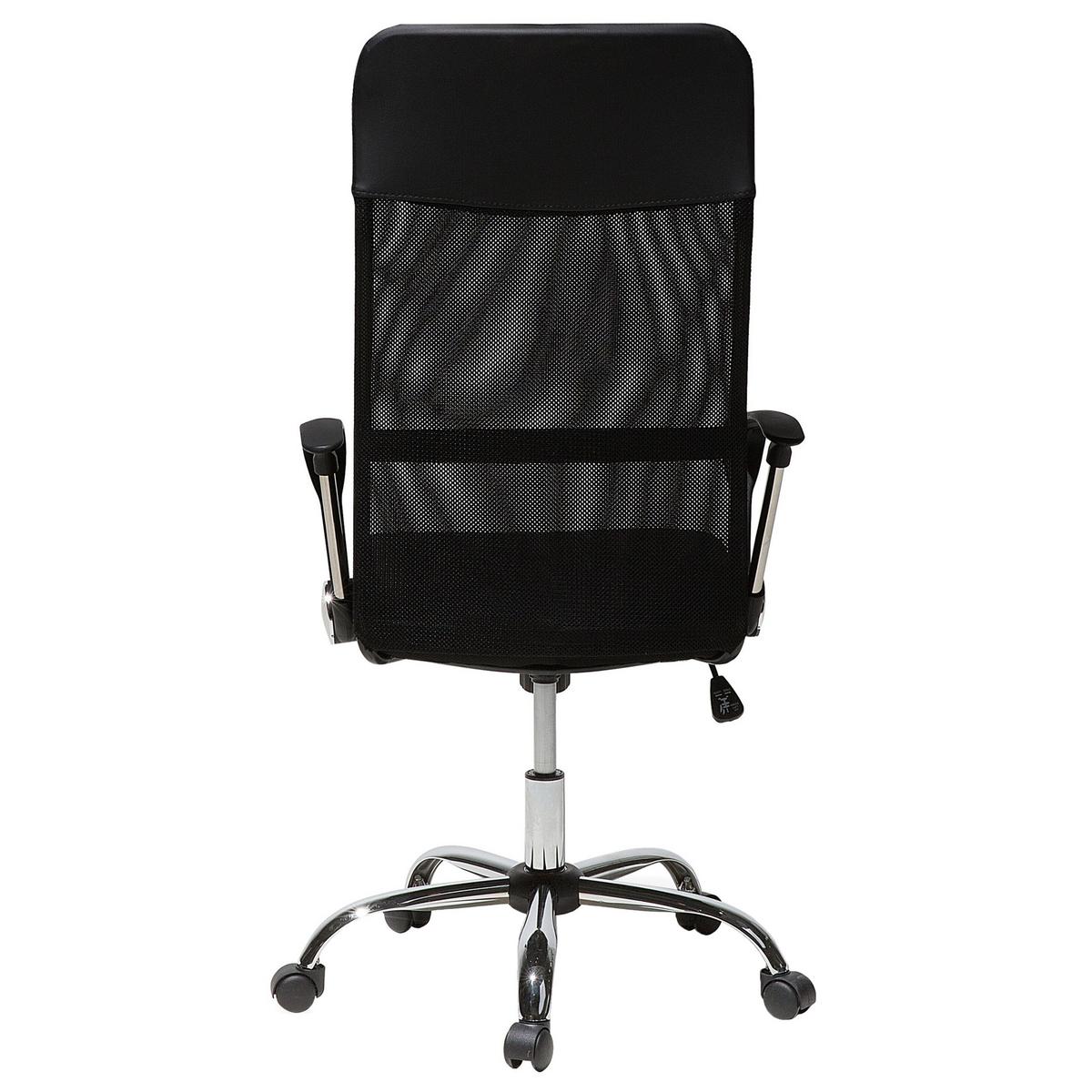 BÜROSTUHL Kunstleder Schwarz Design - Schwarz, Textil/Metall (50/117/49cm) - Beliani