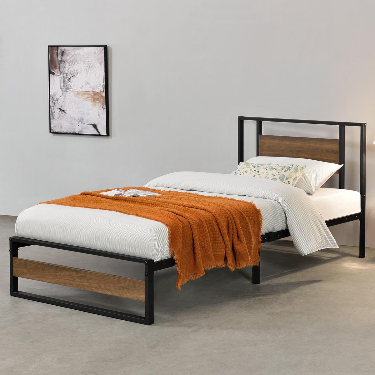 METALLBETT Villach - Schwarz, Metall (90/200cm) - [en.casa]