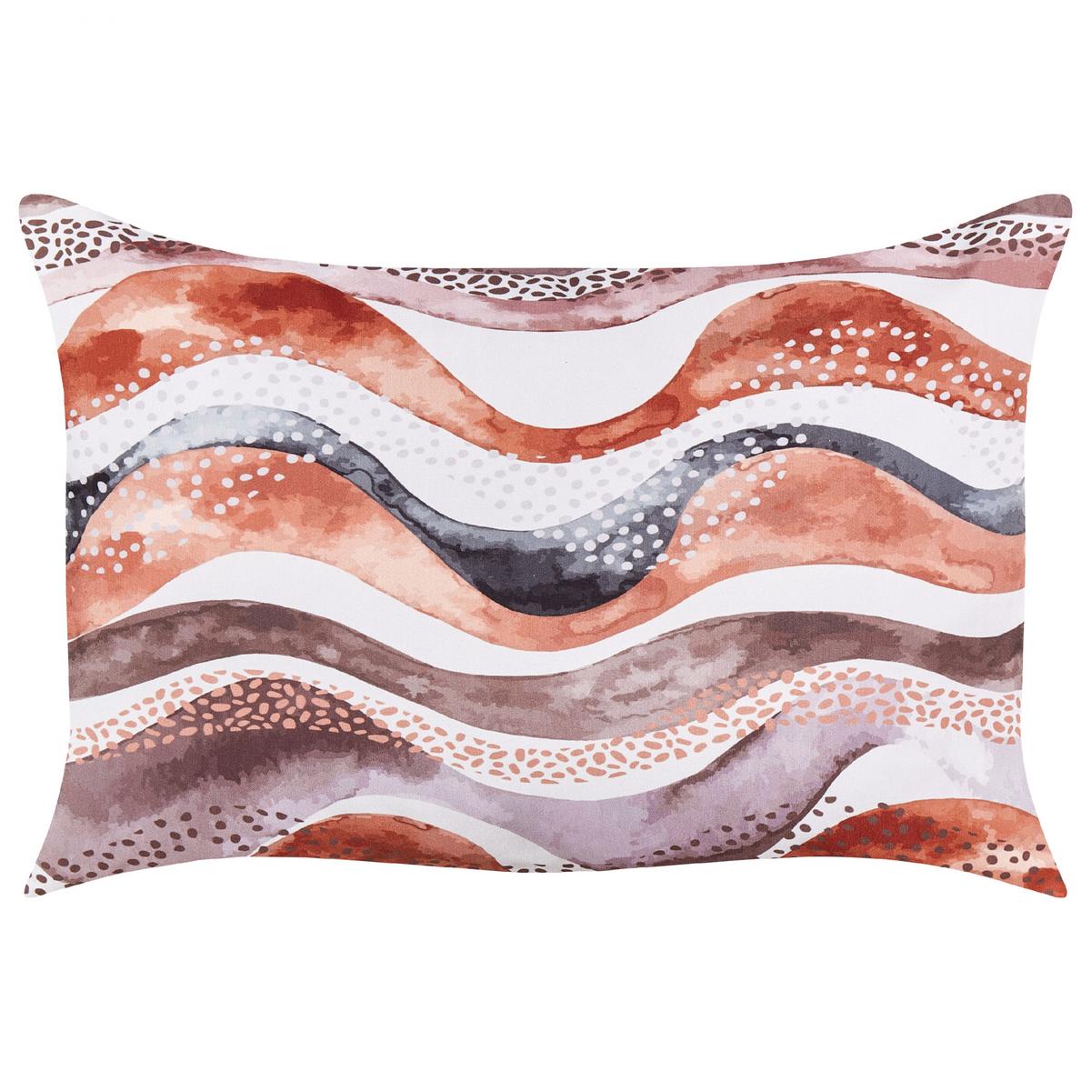 GARTENKISSEN 2er-Set Abstraktes Muster braun 40/60 cm Seborga - Braun, Textil (40/60cm) - Beliani
