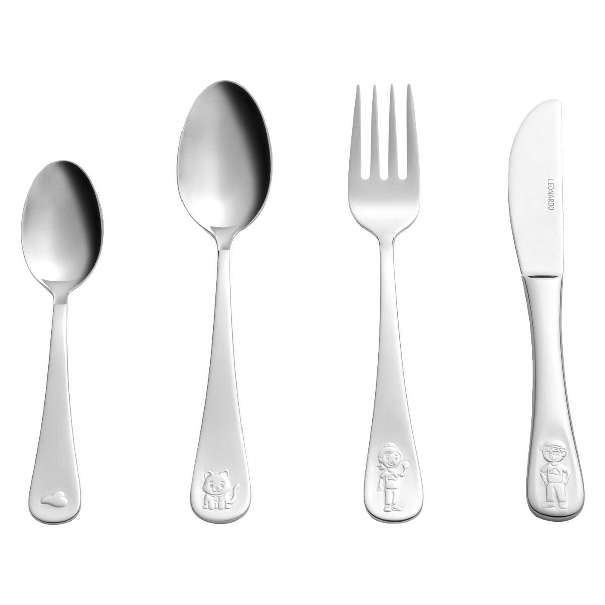 KINDERGESCHIRR SET MIT BESTECK BAMBINI AVVENTURA Weltall - Blau, Keramik/Kunststoff (2/2/2cm) - Leonardo Living