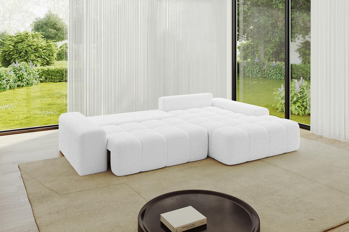 ECKSOFA Ottomane Rechts ENSI-L - 267x164x69 cm Weiß - Weiß, Holzwerkstoff/Kunststoff (164/267cm) - ALTDECOR