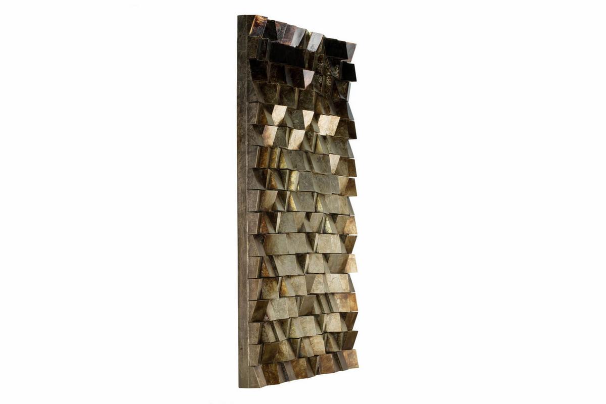 WANDBILD Silber 62/104 cm - Silberfarben/Braun, Holz/Kunststoff (6.8/104cm) - KUNSTLOFT
