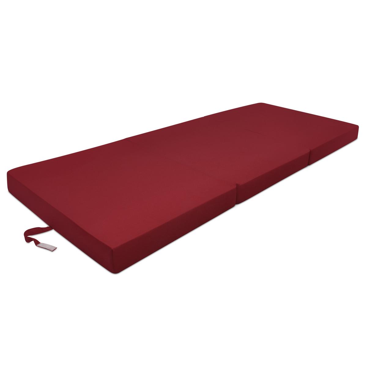 KLAPPMATRATZE Campix 195/80/10 cm Dunkelrot - Dunkelrot, Textil (195/80/10cm) - Beautissu 