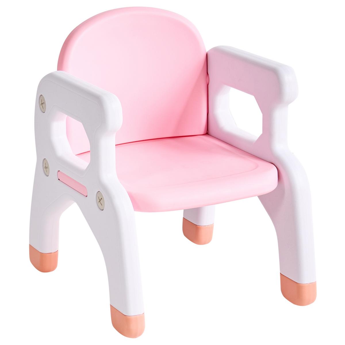 KINDERTISCH mit Stühlen Rosa Bollon - Pink/Weiß, Kunststoff (79/50/48cm) - Beliani