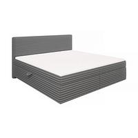 BOXBETT Roma 200/200 cm Dunkelgrau Plüschcord - Dunkelgrau/Schwarz, Holz/Kunststoff (200/200cm) - S-Style Möbel