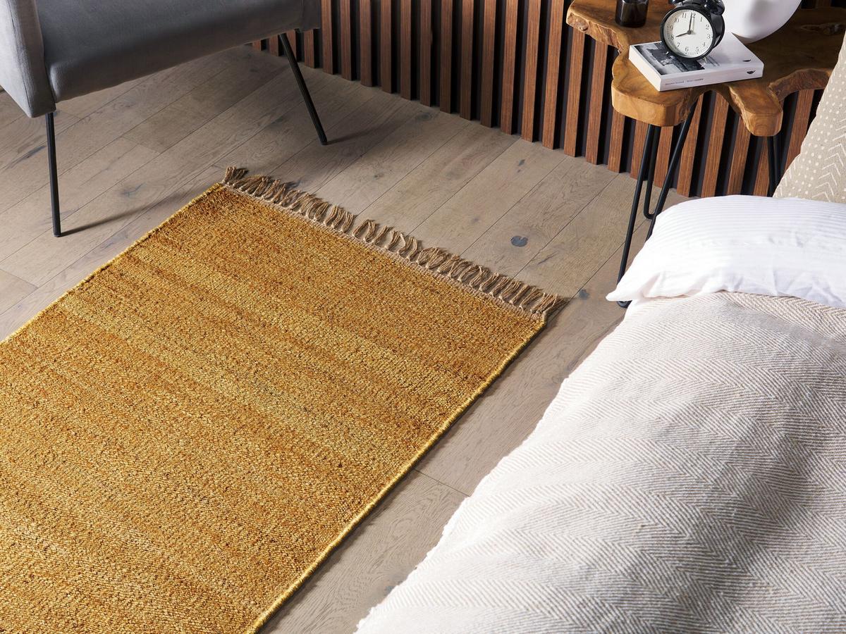 KURZFLOR-TEPPICH Lunia 150/80 cm - Gelb, Naturmaterialien (80/150cm) - Beliani