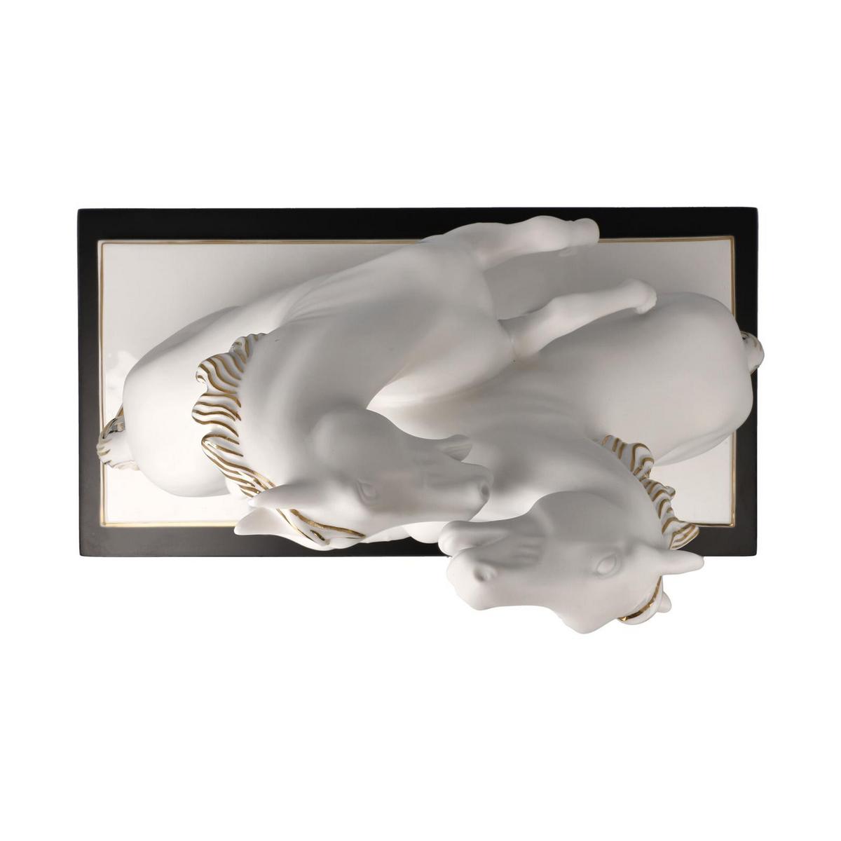 DEKOFIGUR PFERDE ARTISTE ER ALEGRIA Studio 8 Chevaux weiß-gold 32 cm - Goldfarben/Weiß, Keramik (16.5/29/32cm) - Goebel