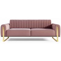 SOFA Parissa 228 cm - Pink/Goldfarben, Textil/Metall (228/79/92cm) - Selsey