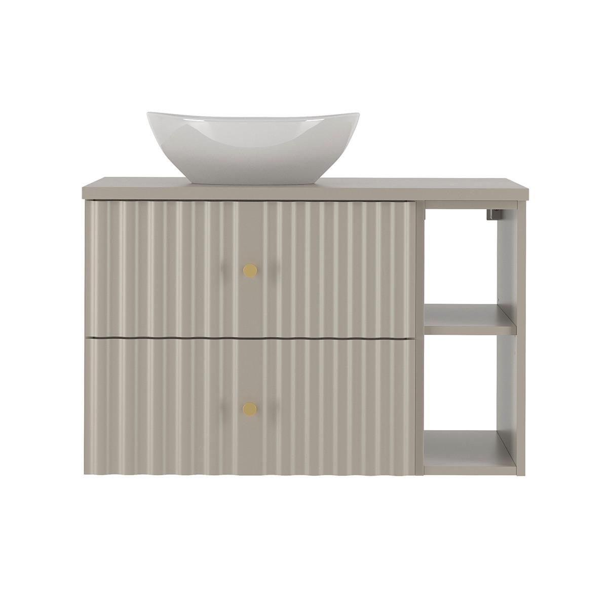 WASCHTISCH 80.6cm Izae Kaschmir - Beige, Holzwerkstoff (80.6/52.2/46.5cm) - Petits-meubles