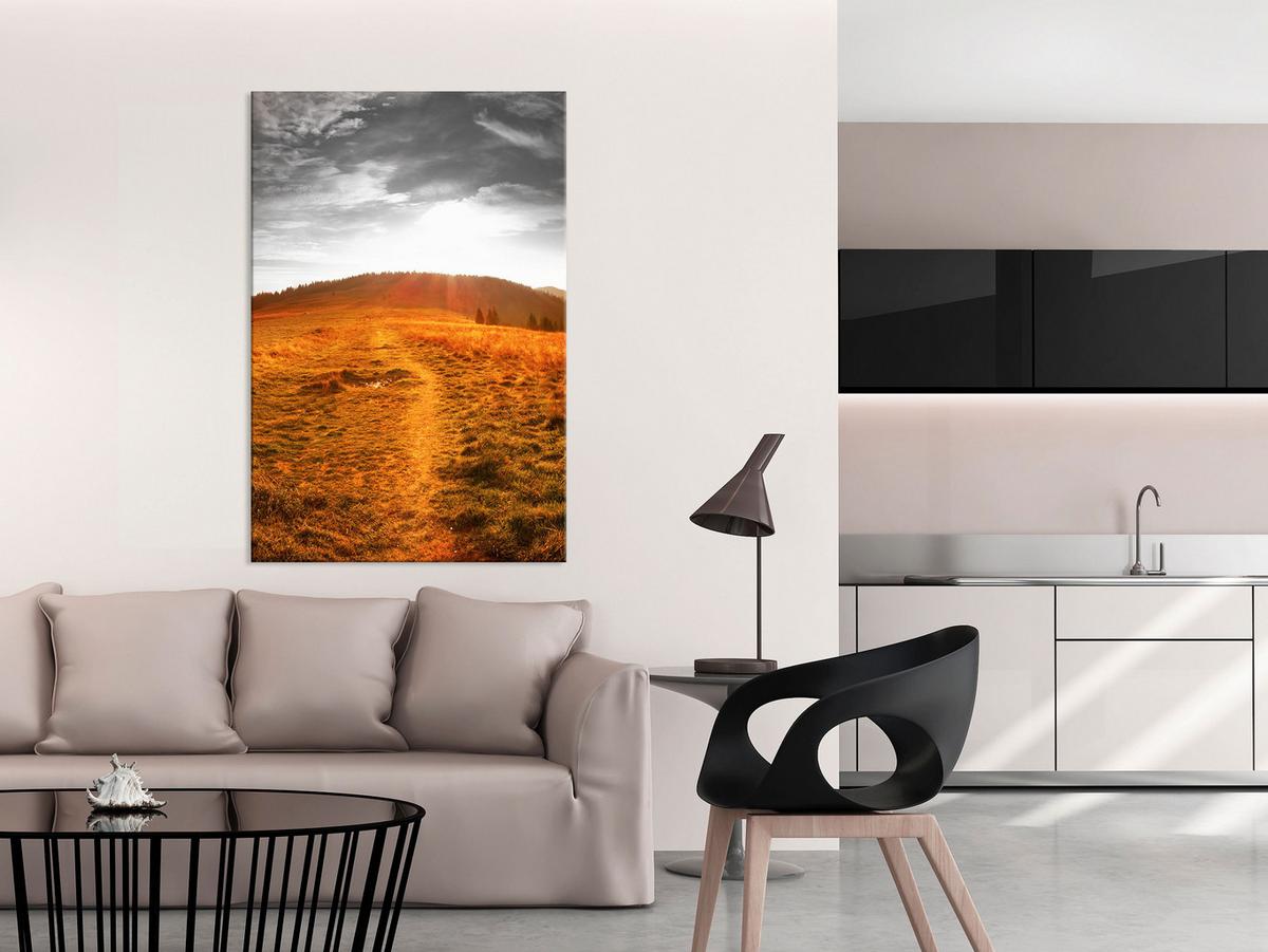 KUNSTDRUCK Orange 40/60 cm - Orange/Grau, Textil (40/60cm) - KUNSTLOFT