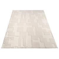KURZFLORTEPPICH, mit Struktur, aus Polyester, Florhöhe 10 mm, Creme, 120 x 170 cm - Beige, Textil (170/120cm) - KADIMA DESIGN