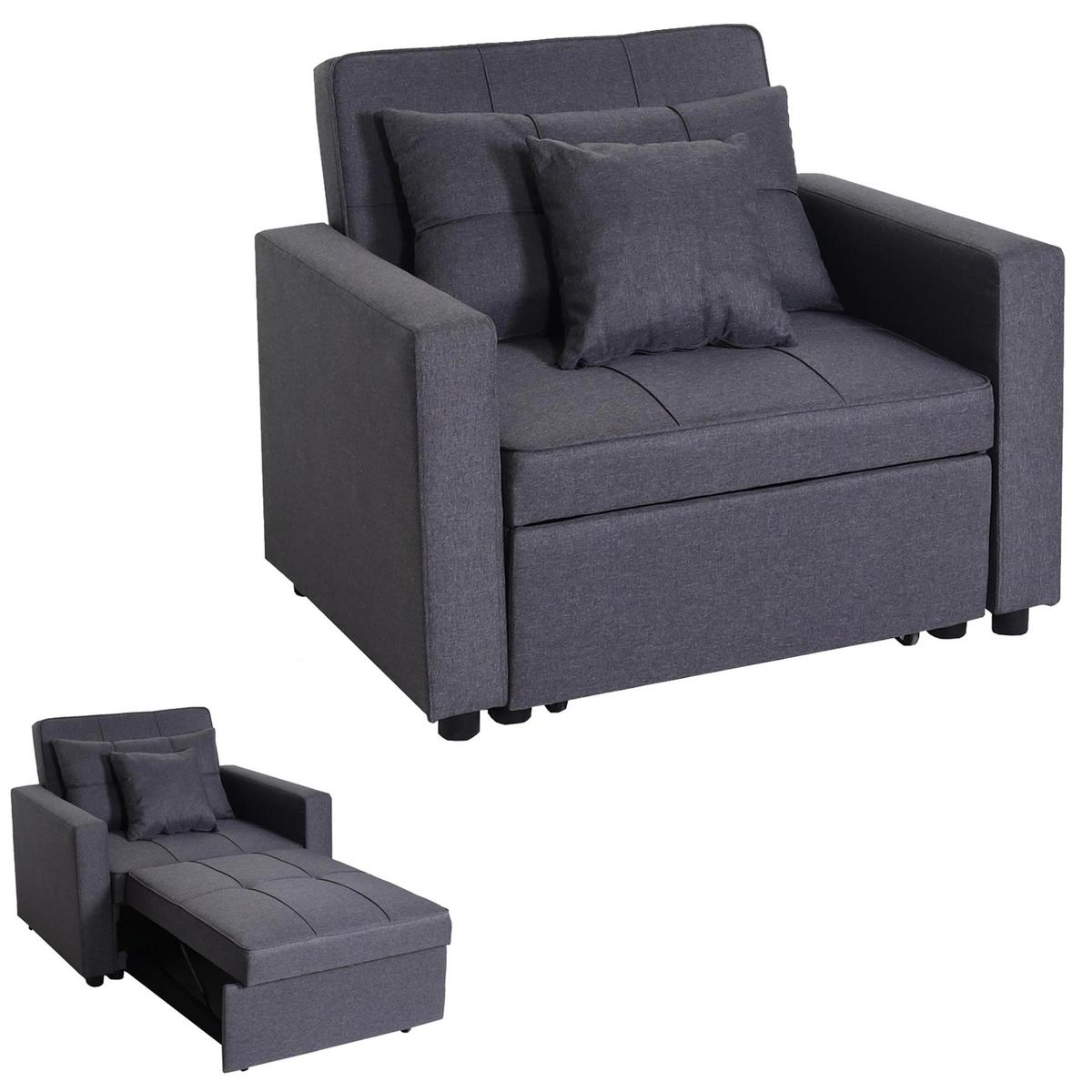 SCHLAFSESSEL Grau - Grau, Textil (101/90/197cm) - MCW
