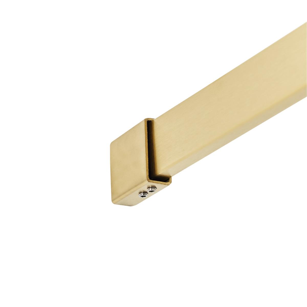 DUSCHWAND 90/190 cm Gold Waspam - Transparent/Goldfarben, Glas (90/190cm) - Beliani