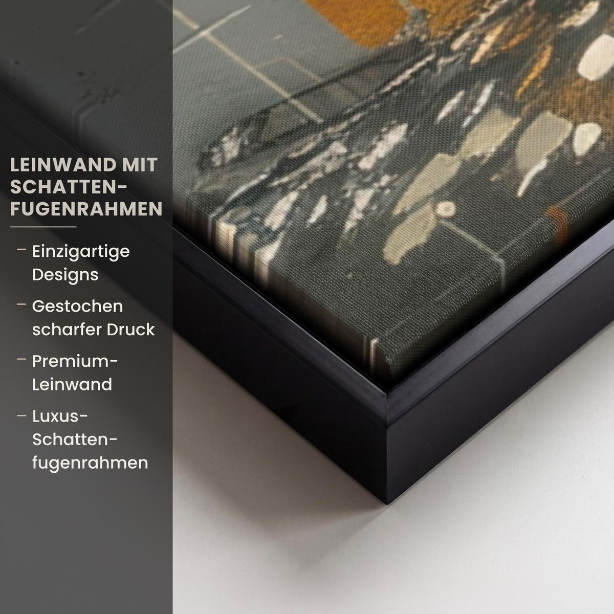 LEINWAND Bilder mit Rahmen - Baum - Graffiti - Banksy-Stil - Ballon-Mädchen - 90x90 - Blaugrau, Textil (90/90cm) - MuchoWow