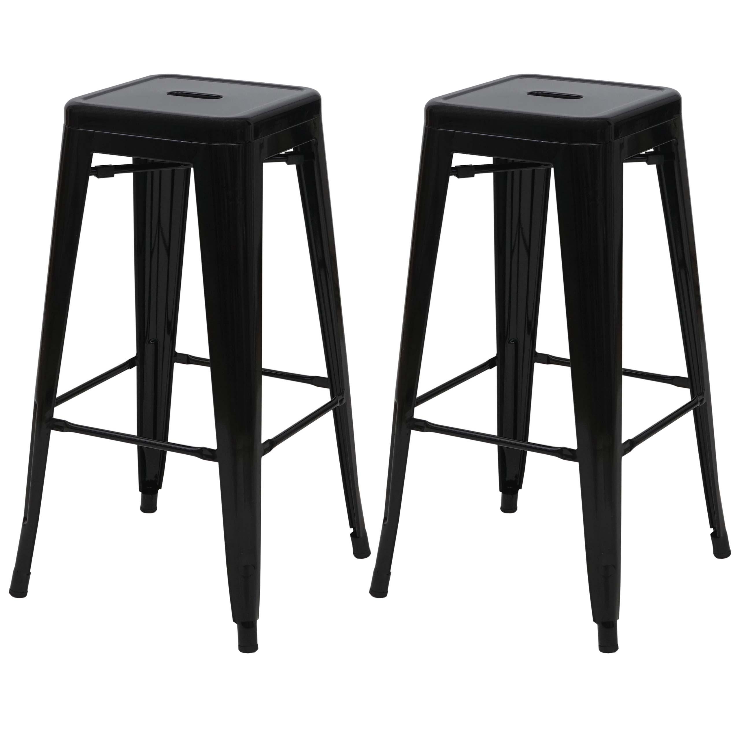BARHOCKER Schwarz 2er-Set - Schwarz, Metall (43/77/43cm) - MCW