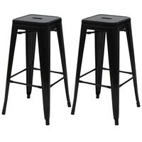 BARHOCKER Schwarz 2er-Set - Schwarz, Metall (43/77/43cm) - MCW