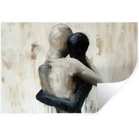 WANDTATTOO Abstrakt - Liebe - Schwarz und weiß - Modern Wandsticker 120x80 cm - Schwarz, Kunststoff (120/80/0.1cm) - MuchoWow