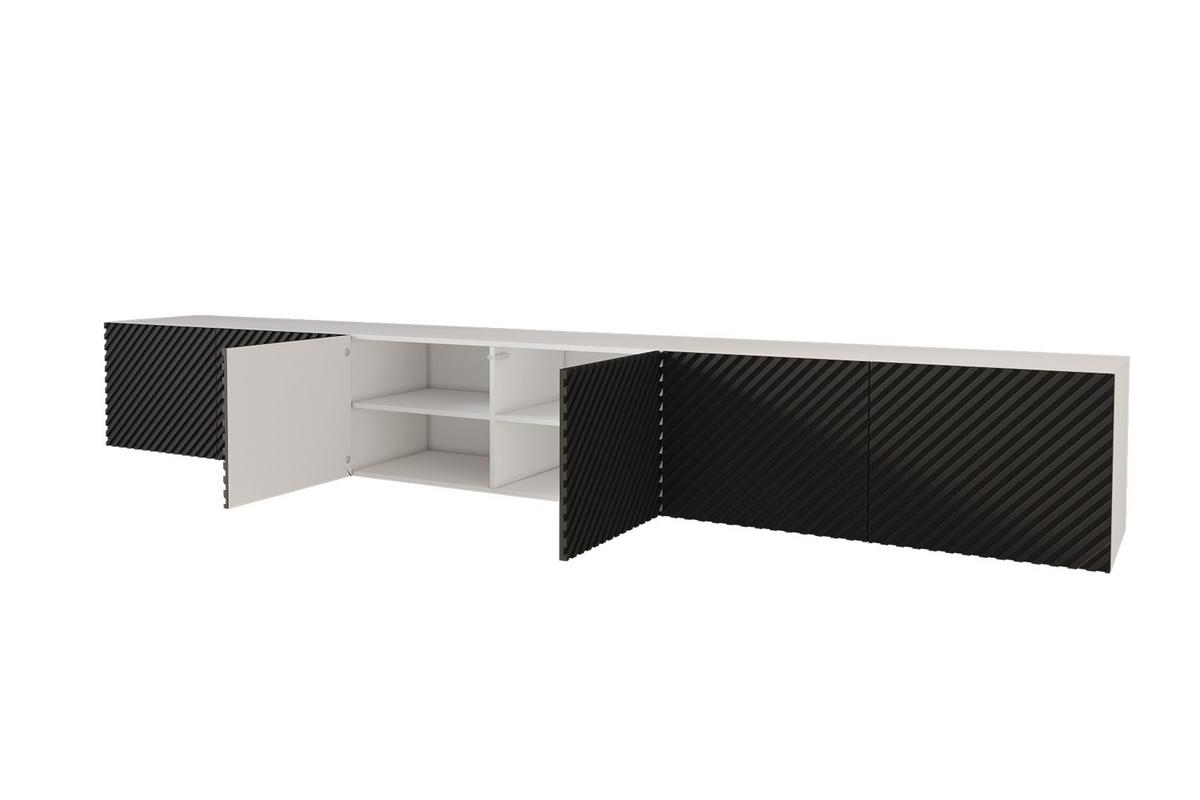 LOWBOARD ZENO-W 3x100x40x40 cm - Weiß / Schwarz - Eiche Wotan, Holzwerkstoff (300/40/40cm) - ALTDECOR