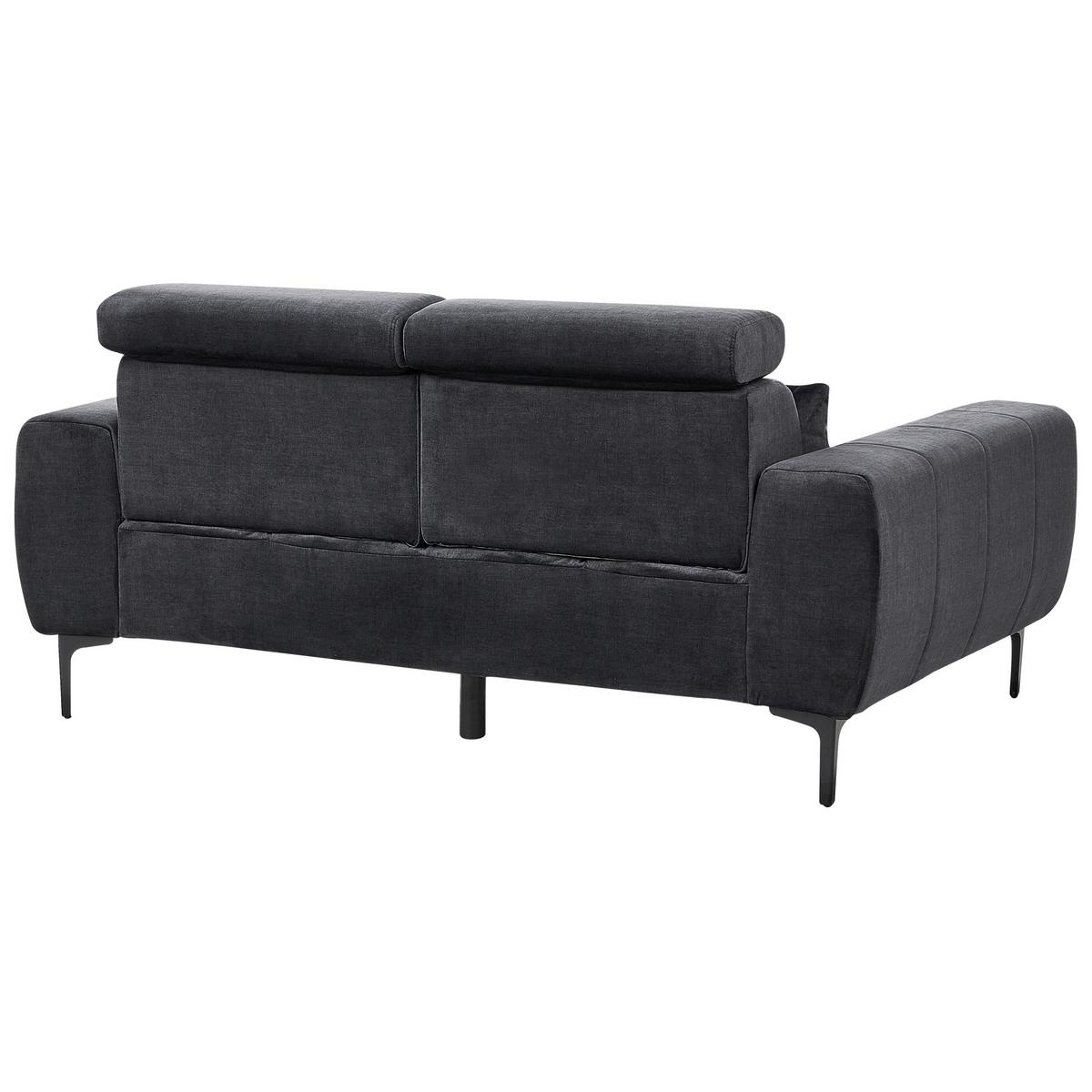 2-SITZER-SOFA Samtstoff schwarz Vegamo - Schwarz, Textil (176/97/110cm) - Beliani
