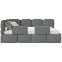 KINDERBETT Cloudy Dunkelgrau 120 x 200 cm - Dunkelgrau/Schwarz, Kunststoff/Textil (120/200cm) - Selsey