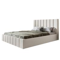 BETT 90x200 - Polsterbett mit Bettkasten und Holzrahmen - Modern Betten - Kuscheliger Catch-Me-Stoff - Kollektion Toledo - Weiß - Weiß, Holz/Textil (90/200cm) - Alpi-Möbel