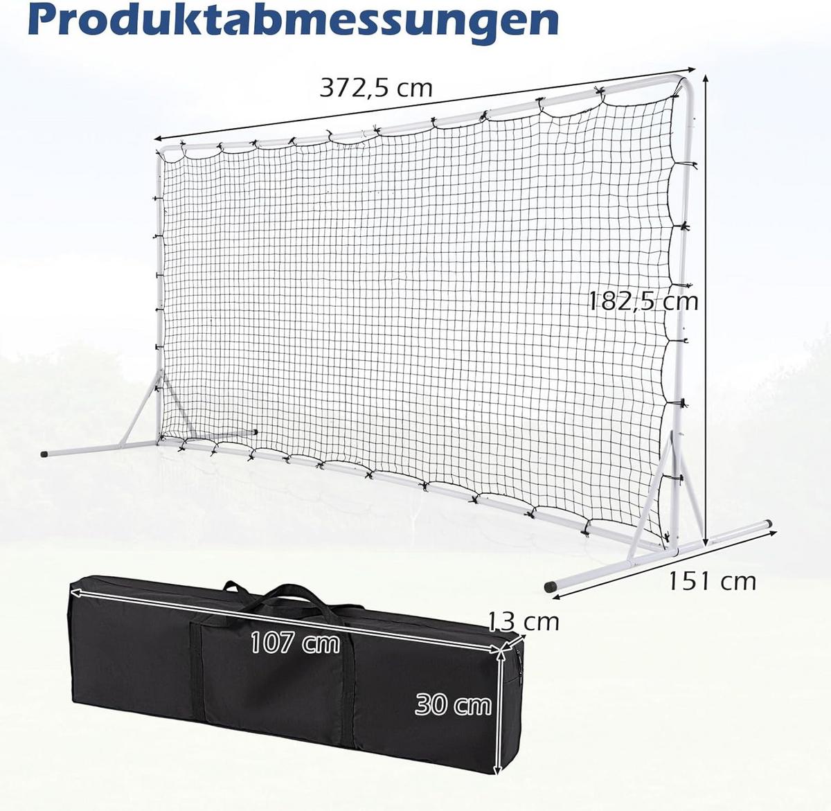 FUBBALLTOR Weiß - Weiß, Metall (373/183/151cm) - COSTWAY
