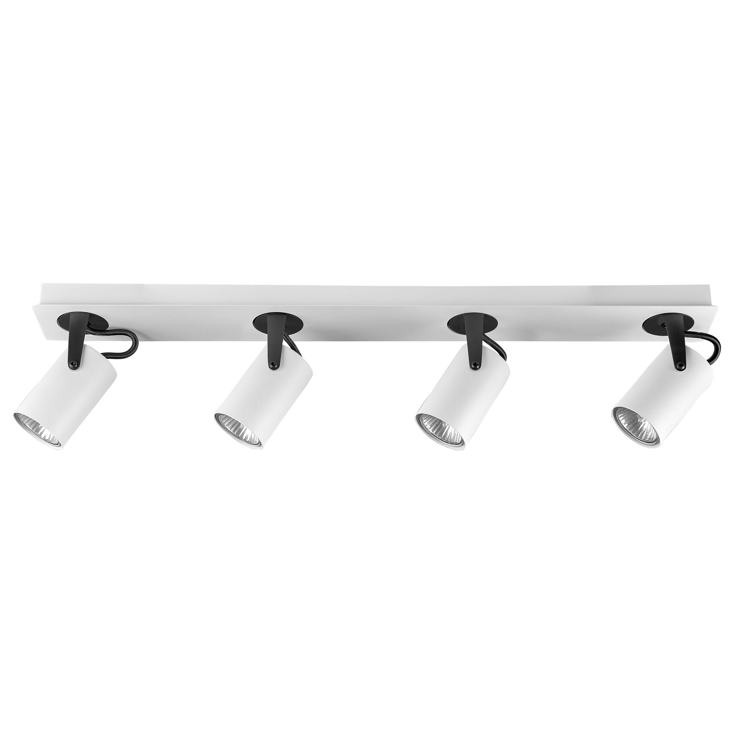 DECKENLEUCHTE Klip 62x7x12 cm - Weiß, Metall (7/62/12cm) - Beliani
