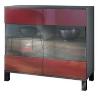 KOMMODE Bari Bordeaux Hochglanz - Bordeaux, Holzwerkstoff (92.5/84.5/35cm) - Vladon