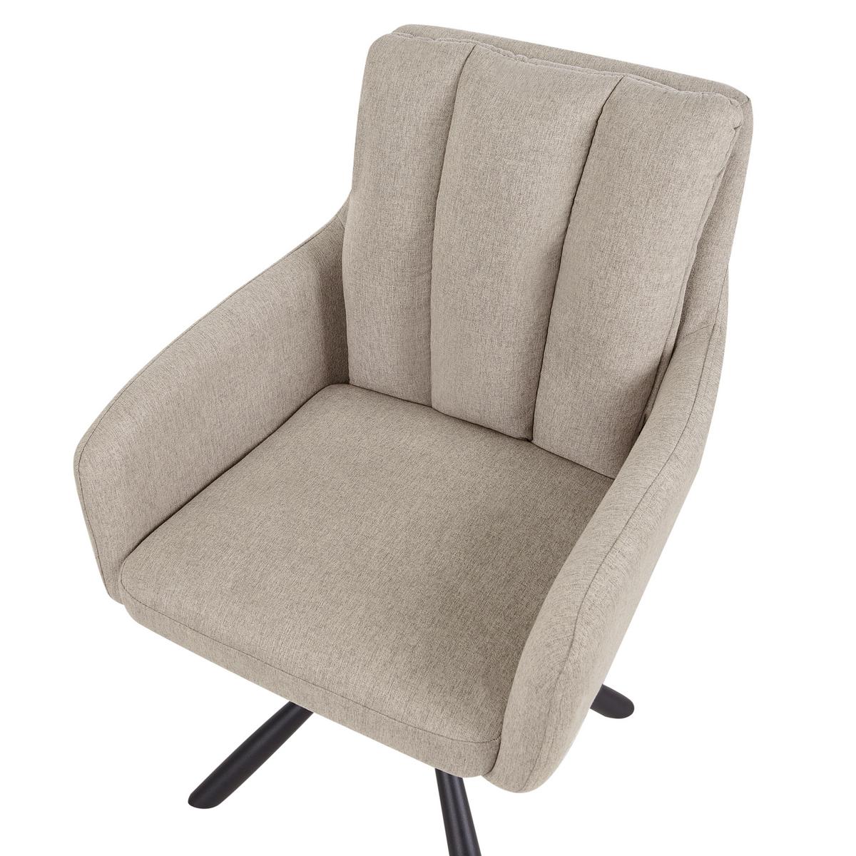 ESSZIMMERSTUHL 2er-Set drehbar Stoff Taupe Sardoal - Taupe, Textil (56/86/65cm) - Beliani
