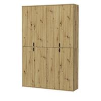 GARDEROBENSCHRANK Eiche 122 cm, Flurschrank mit flexibler Inneneinteilung - Schwarz/Eiche Artisan, Holzwerkstoff/Metall (122/193/34cm) - Inn.Furn