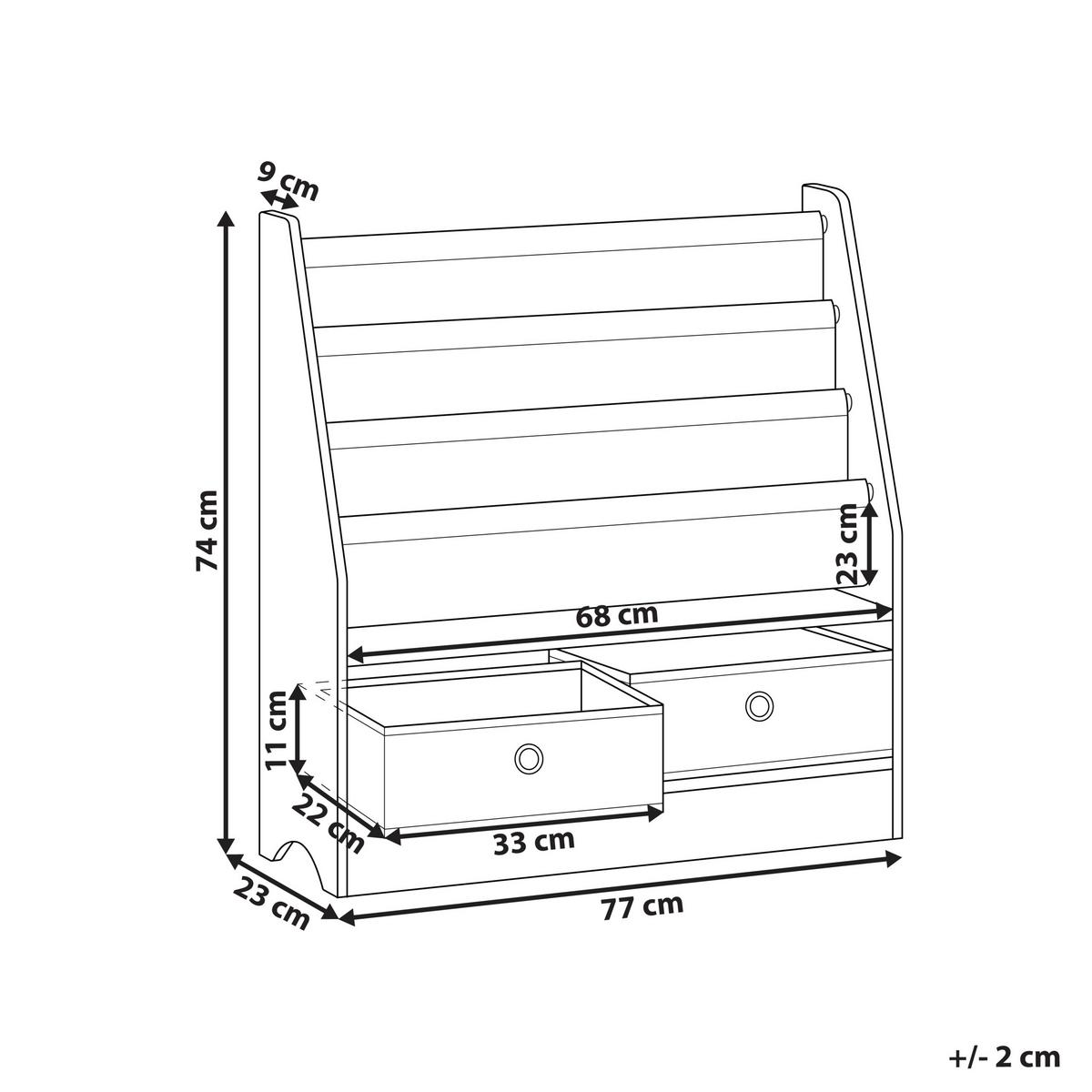BÜCHERREGAL mit 3 Ebenen 74 cm Weiß Tumby - Weiß, Holzwerkstoff (77/74/23cm) - Beliani
