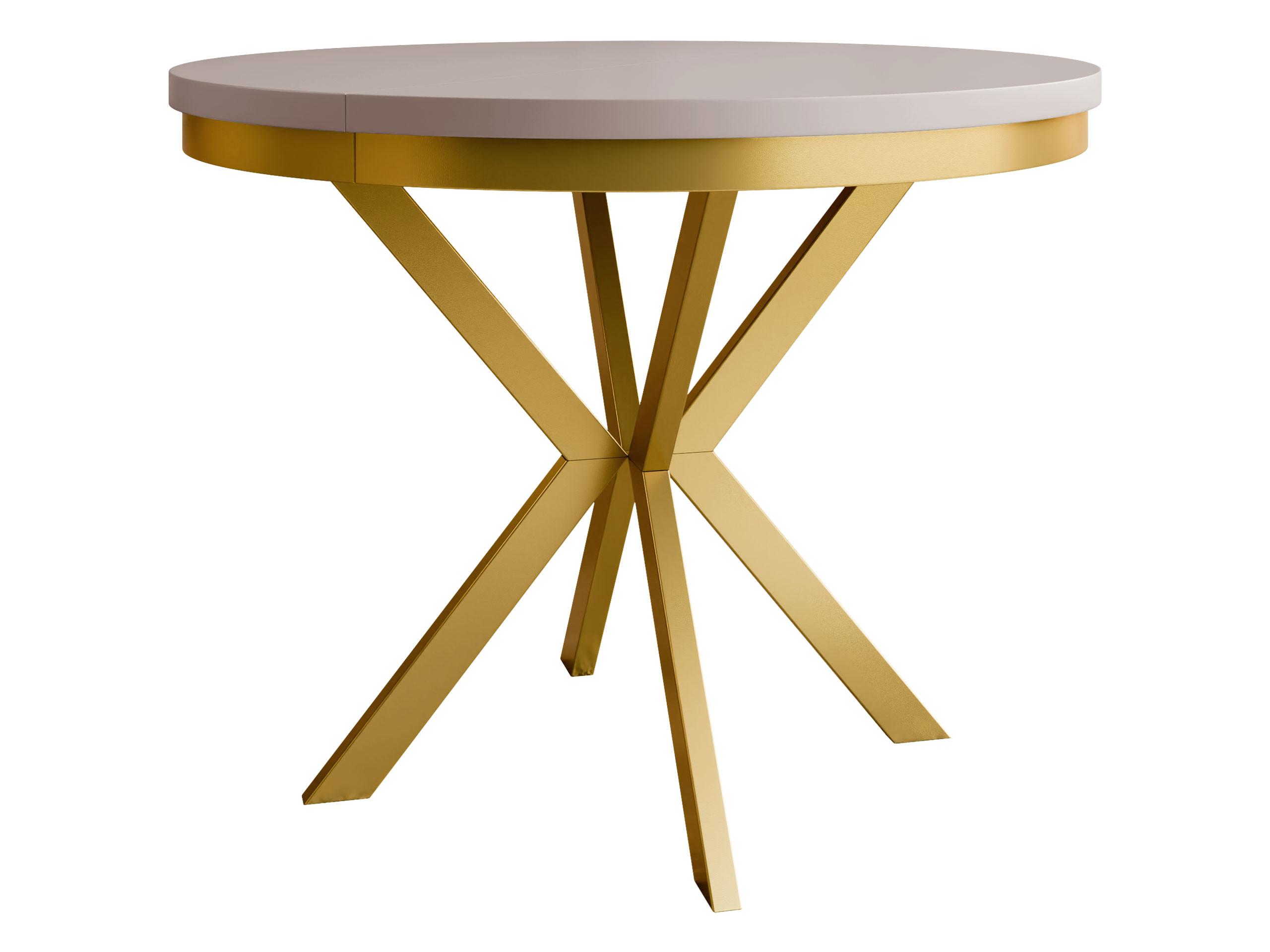 ESSTISCH ausziehbar Edder Gold 120 - Kaschmir/Goldfarben, Holzwerkstoff/Metall (120/120/76cm) - MIRJAN24