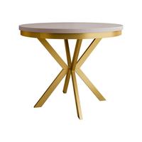 ESSTISCH ausziehbar Edder Gold 120 - Kaschmir/Goldfarben, Holzwerkstoff/Metall (120/120/76cm) - MIRJAN24