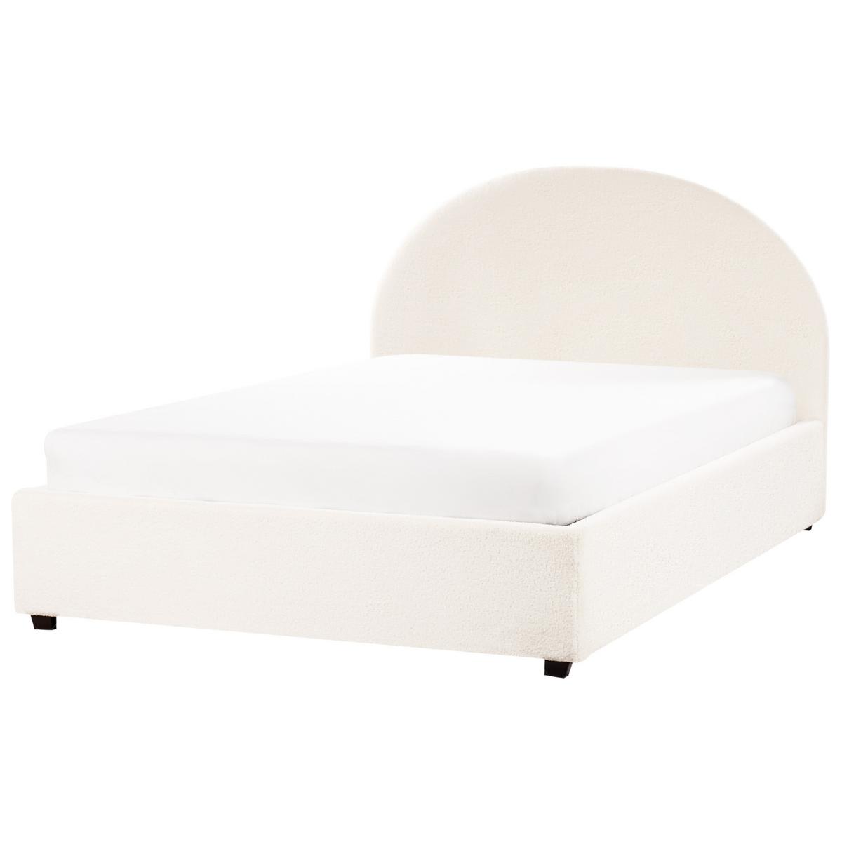 BETT mit Stauraum 140/200 cm Cremeweiß Vaucluse - Weiß, Textil (140/200cm) - Beliani