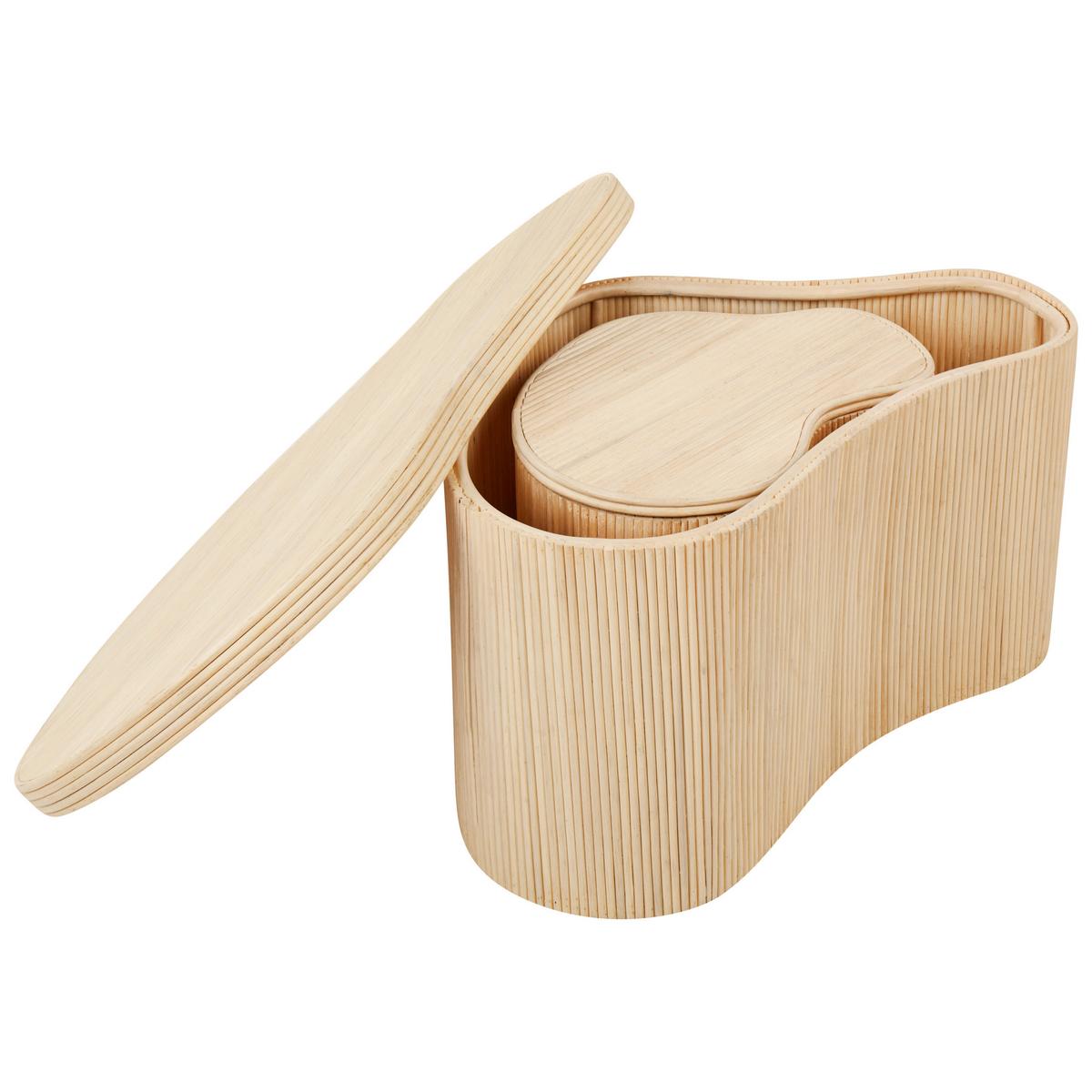 COUCHTISCH 2er Set Naturfarben Salanti - Naturfarben, Naturmaterialien (100/72/45cm) - Beliani