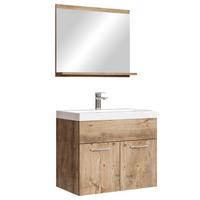 BADMÖBEL-SET Montreal 3 Teile Kastanien Eiche - 60 x 35 x 51 cm - Kastanienfarben/Eichefarben, Holz (60/51/35cm) - Badplaats