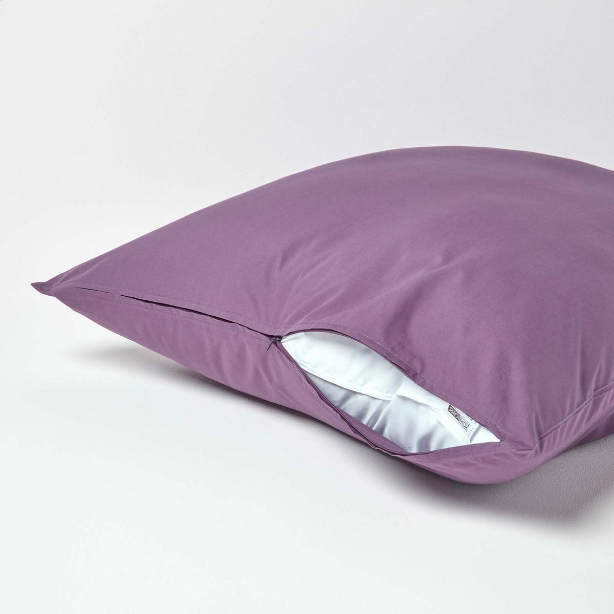 KISSENBEZUG Perkal, Ägyptische Baumwolle, Fadendichte 200 - Lila, Textil (60/60cm) - Homescapes