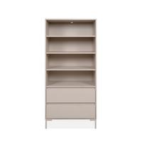 BUCHERREGAL 3 Regalböden und 2 Schubladen, Farbe Kaschmir 40/165/77,5 cm - Beige, Holzwerkstoff (40/165/77.5cm) - Calicosy