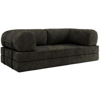 3-SITZER SOFA ORSETTO - Dunkelgrau Schenille glatt - Dunkelgrau/Schwarz, Textil/Metall (200/70/100cm) - MKS