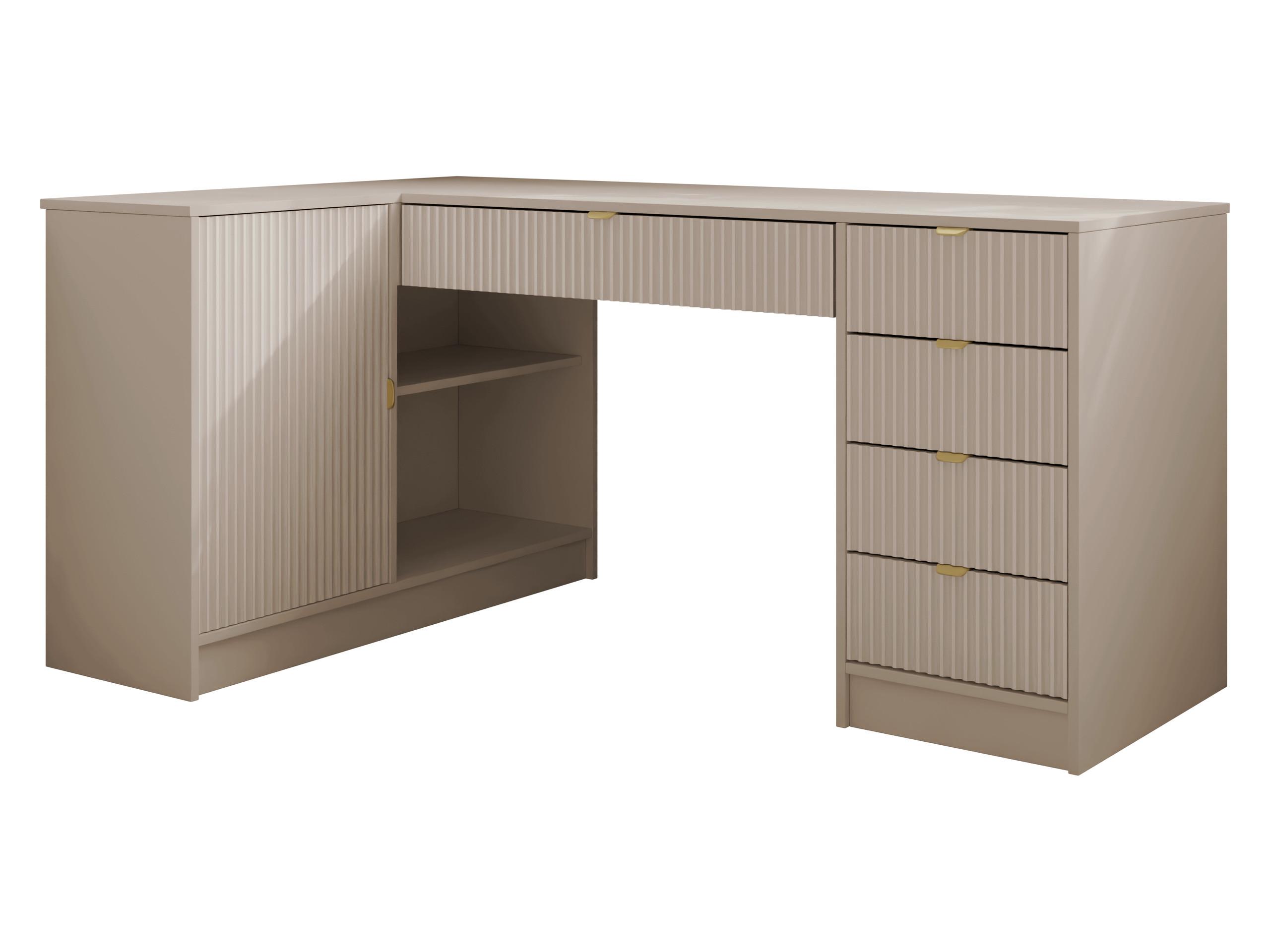 ECKSCHREIBTISCH Tireno - Sandfarben/Schwarz, Holzwerkstoff/Kunststoff (98/158/76cm) - MIRJAN24