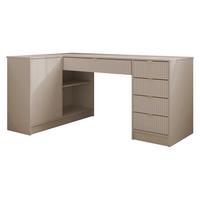 ECKSCHREIBTISCH Tireno - Sandfarben/Schwarz, Holzwerkstoff/Kunststoff (98/158/76cm) - MIRJAN24