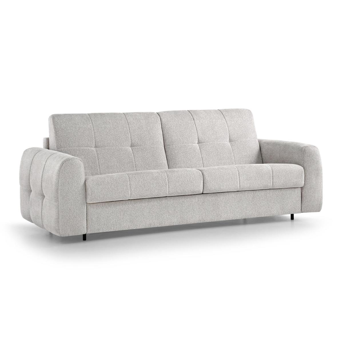 SCHLAFSOFA Pireus mit italienischem Gestell, 140x200, Beige - Beige/Schwarz, Textil (210/90/100cm) - Beautysofa