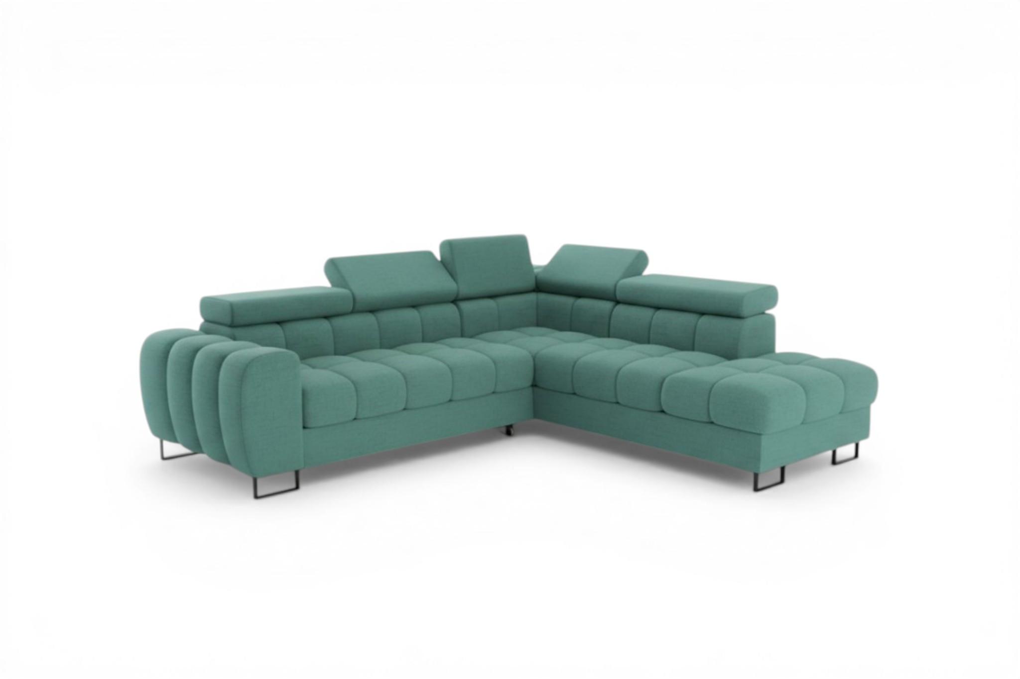 ECKSOFA Bastien Max Mit Schlaffunktion - Grün, Holzwerkstoff/Textil (260/225cm) - Fun Möbel
