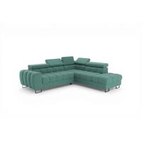 ECKSOFA Bastien Max Mit Schlaffunktion - Grün, Holzwerkstoff/Textil (260/225cm) - Fun Möbel